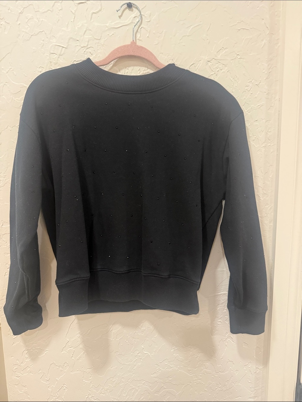 a new day Black Crewneck Sweater with Stud Detail